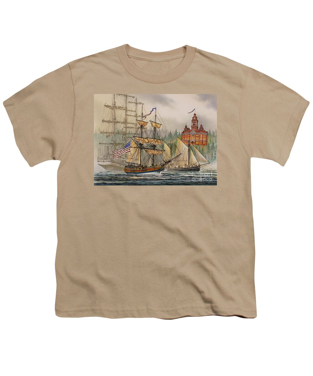 Seafaring Print Youth T-Shirt featuring the painting Our Seafaring Heritage by James Williamson