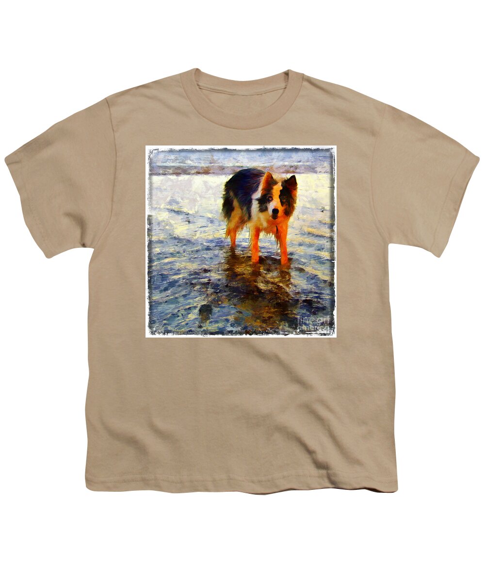 Digital Youth T-Shirt featuring the painting Paws for thought by Vix Edwards