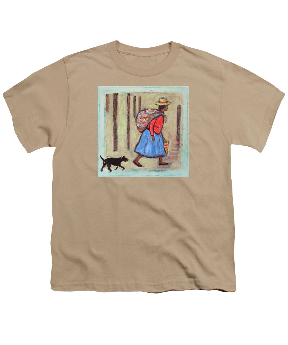 Pisac Youth T-Shirt featuring the painting Peru Impression I by Xueling Zou