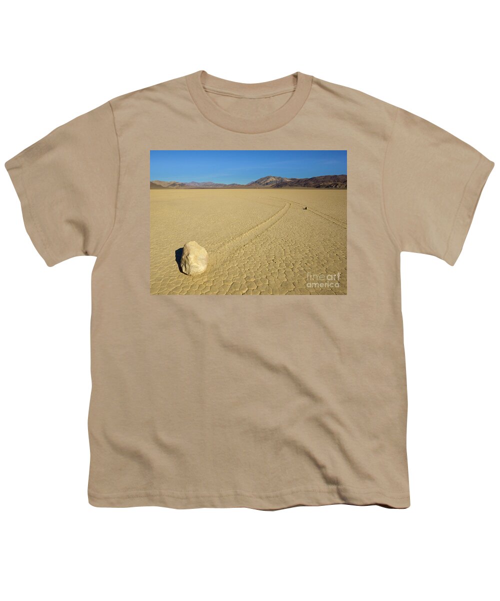 00431207 Youth T-Shirt featuring the photograph Racetrack Playa Sailing Stones #2 by Yva Momatiuk John Eastcott
