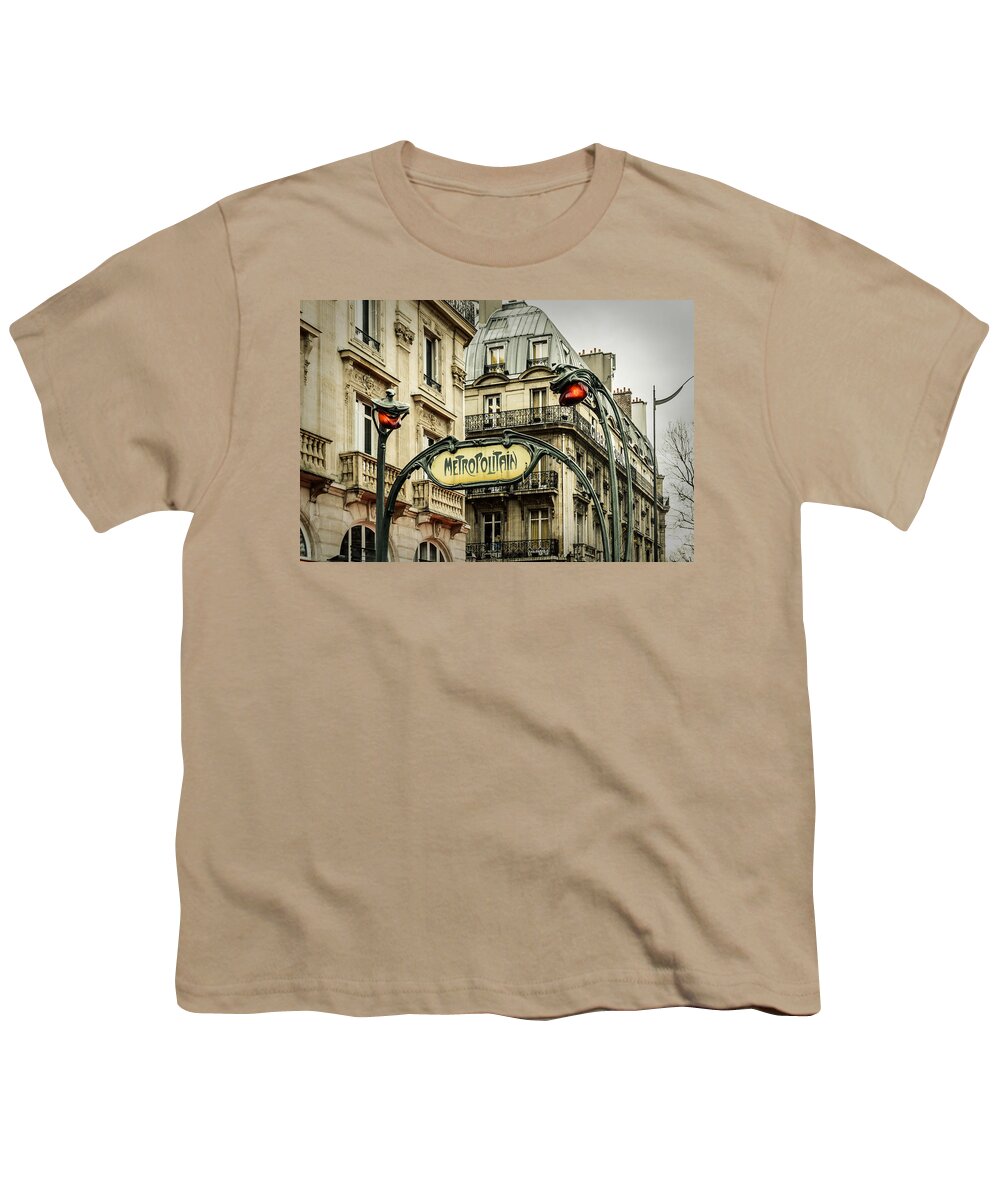 Paris Youth T-Shirt featuring the photograph Saint-Michel Metro Station by Marco Oliveira