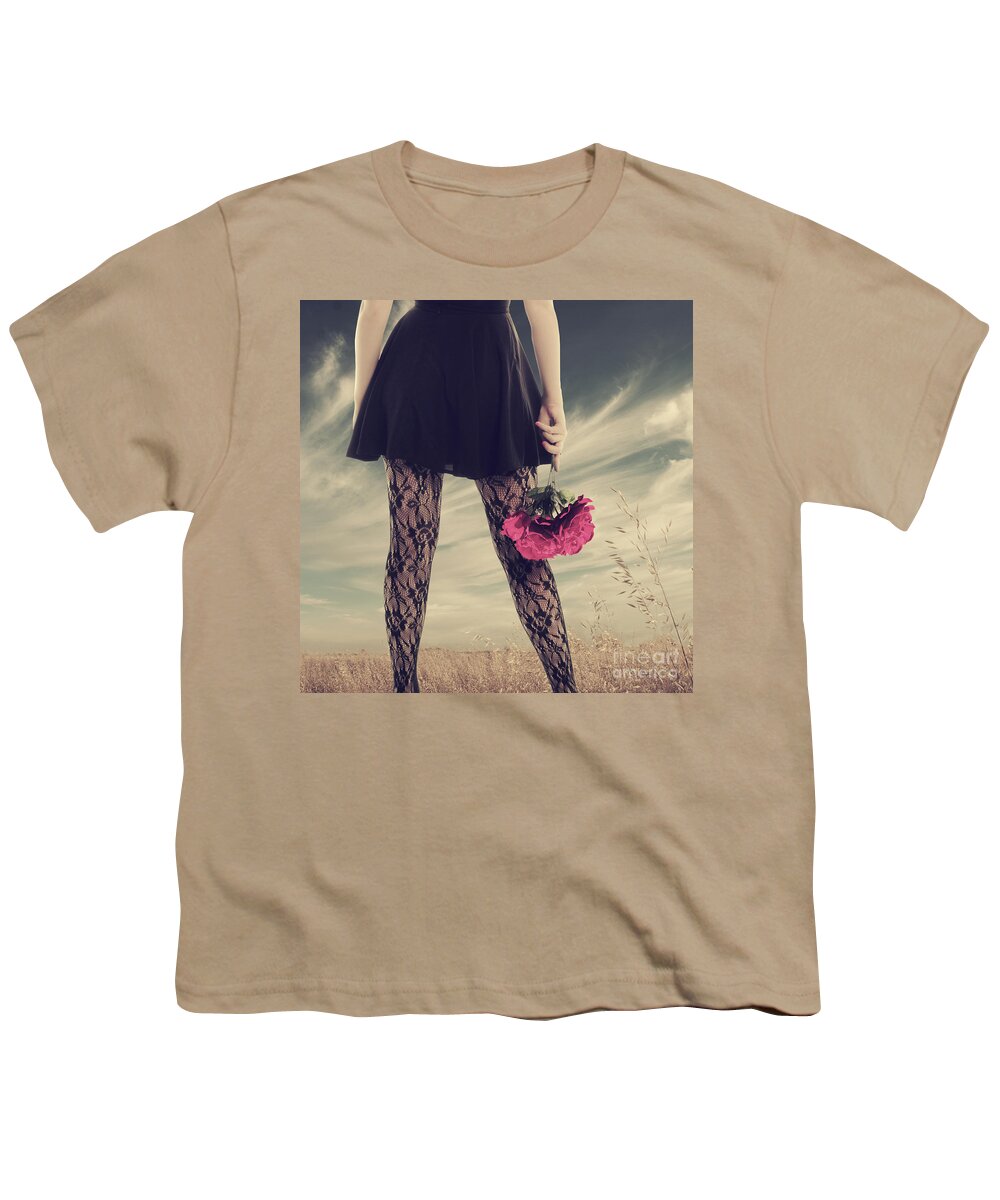Legs Youth T-Shirt featuring the digital art She's got legs by Linda Lees