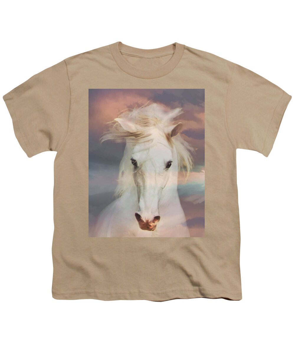  Horses Youth T-Shirt featuring the photograph Silver Boy by Melinda Hughes-Berland