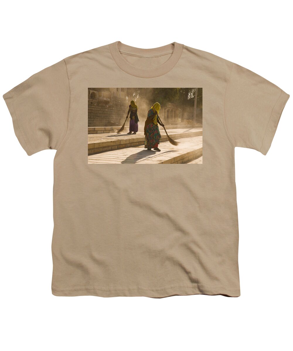 Sweeping Youth T-Shirt featuring the photograph SKN 1689 Sweeping Errand by Sunil Kapadia
