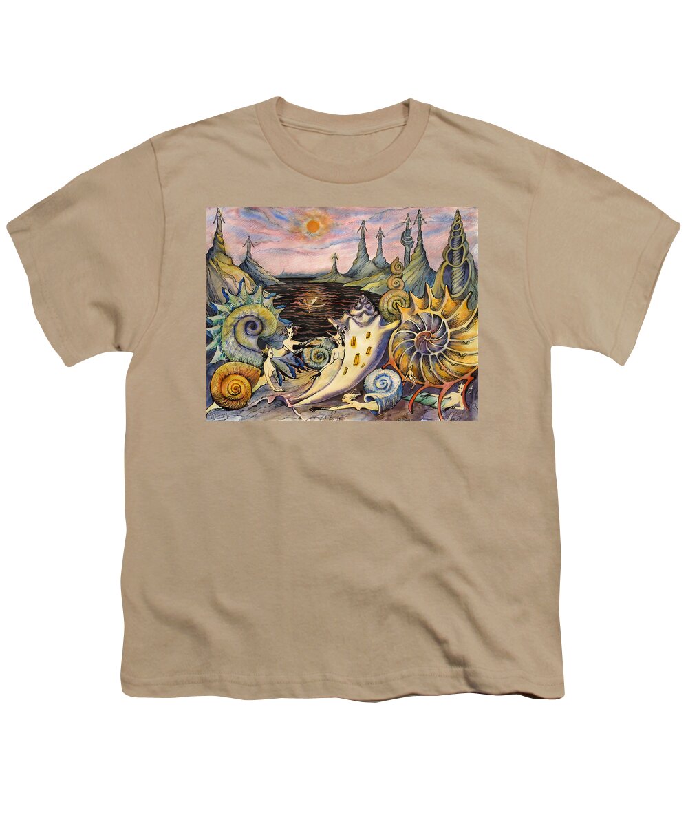 Fantasy Youth T-Shirt featuring the painting Snail City by Valentina Plishchina