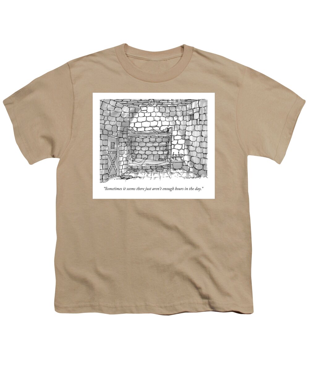Prison Youth T-Shirt featuring the drawing Sometimes It Seems There Just Aren't Enough Hours by Michael Crawford