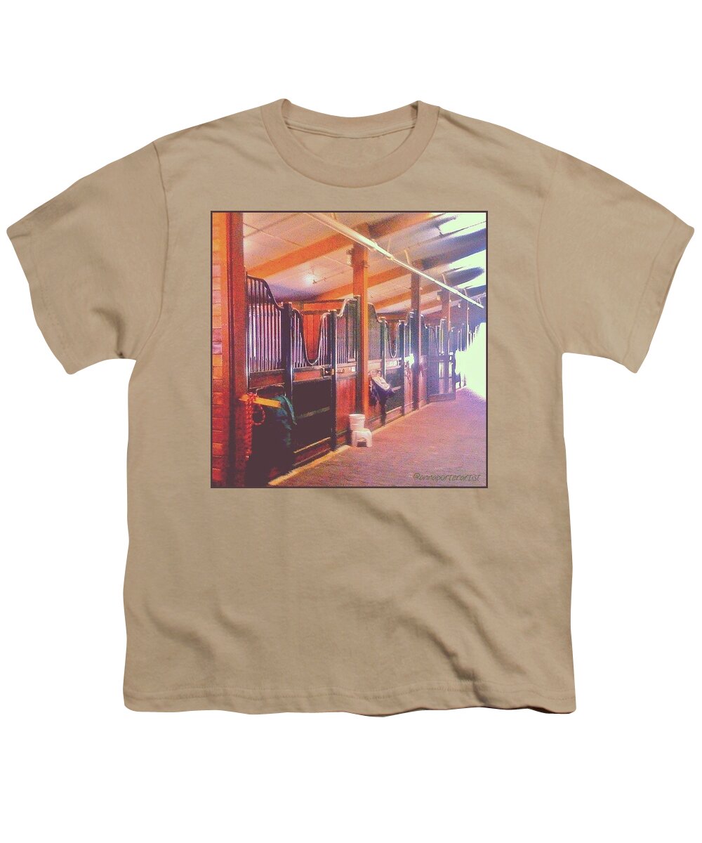 Horses Youth T-Shirt featuring the photograph Stall Doors In The Red Barn, Stanford by Anna Porter