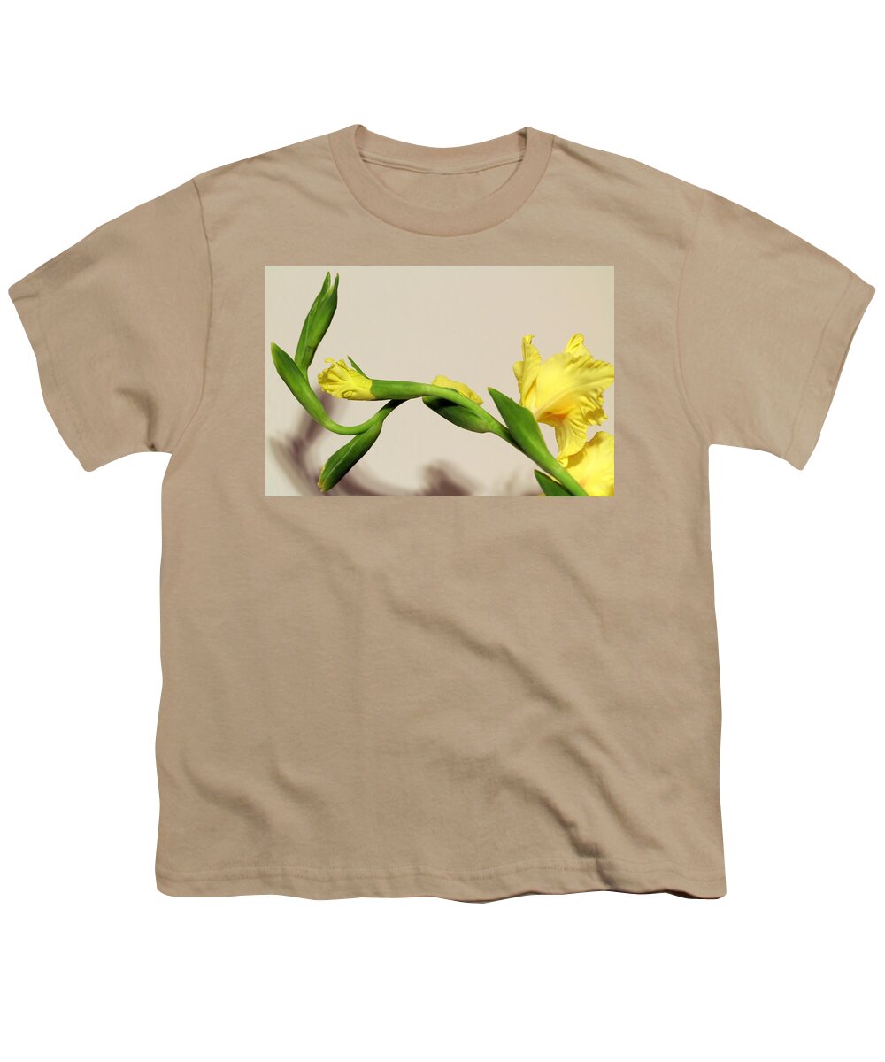  Gladiola Youth T-Shirt featuring the photograph Stemming by Deborah Crew-Johnson