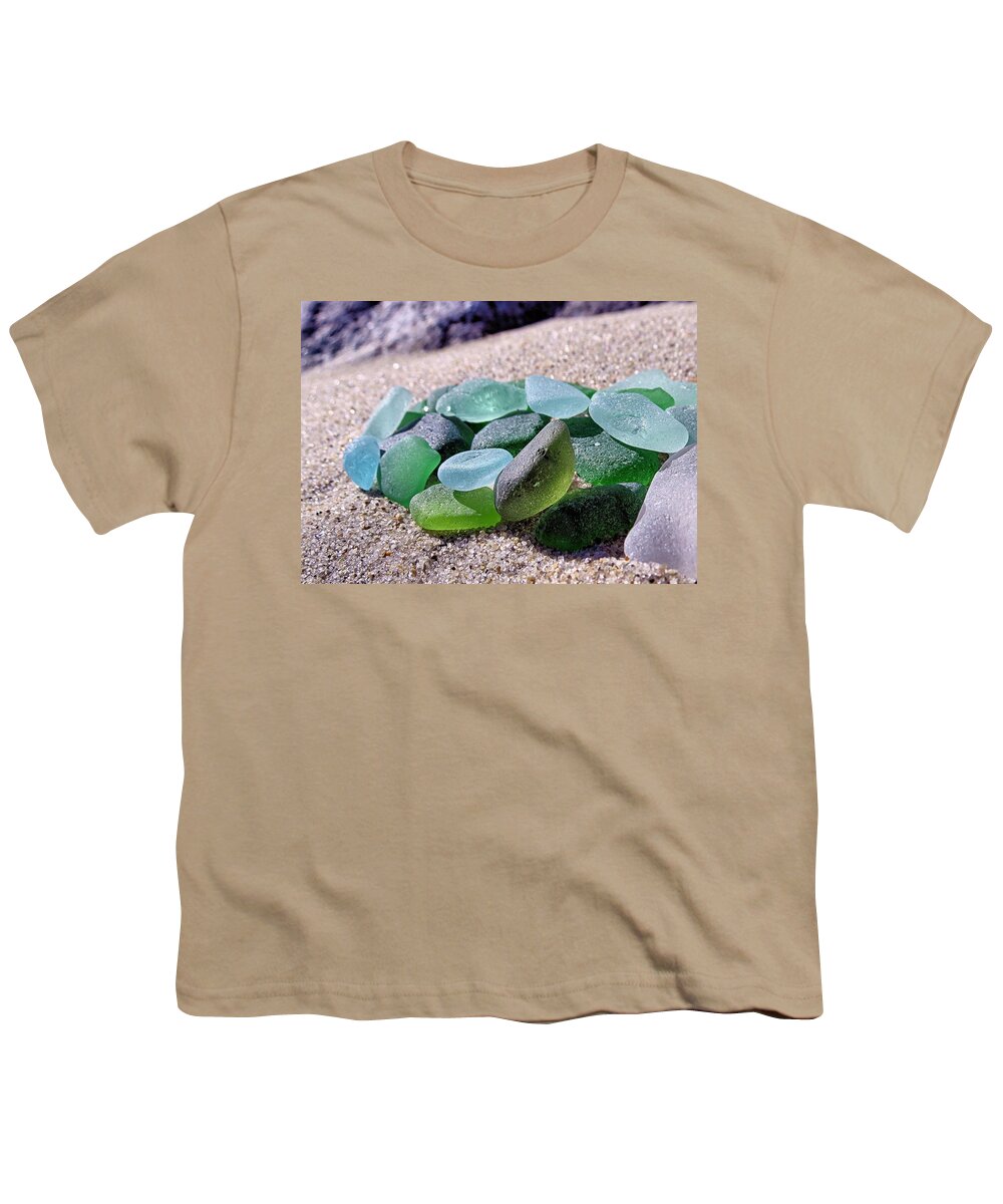 Beach Glass Youth T-Shirt featuring the photograph Sunkissed Glass by Janice Drew