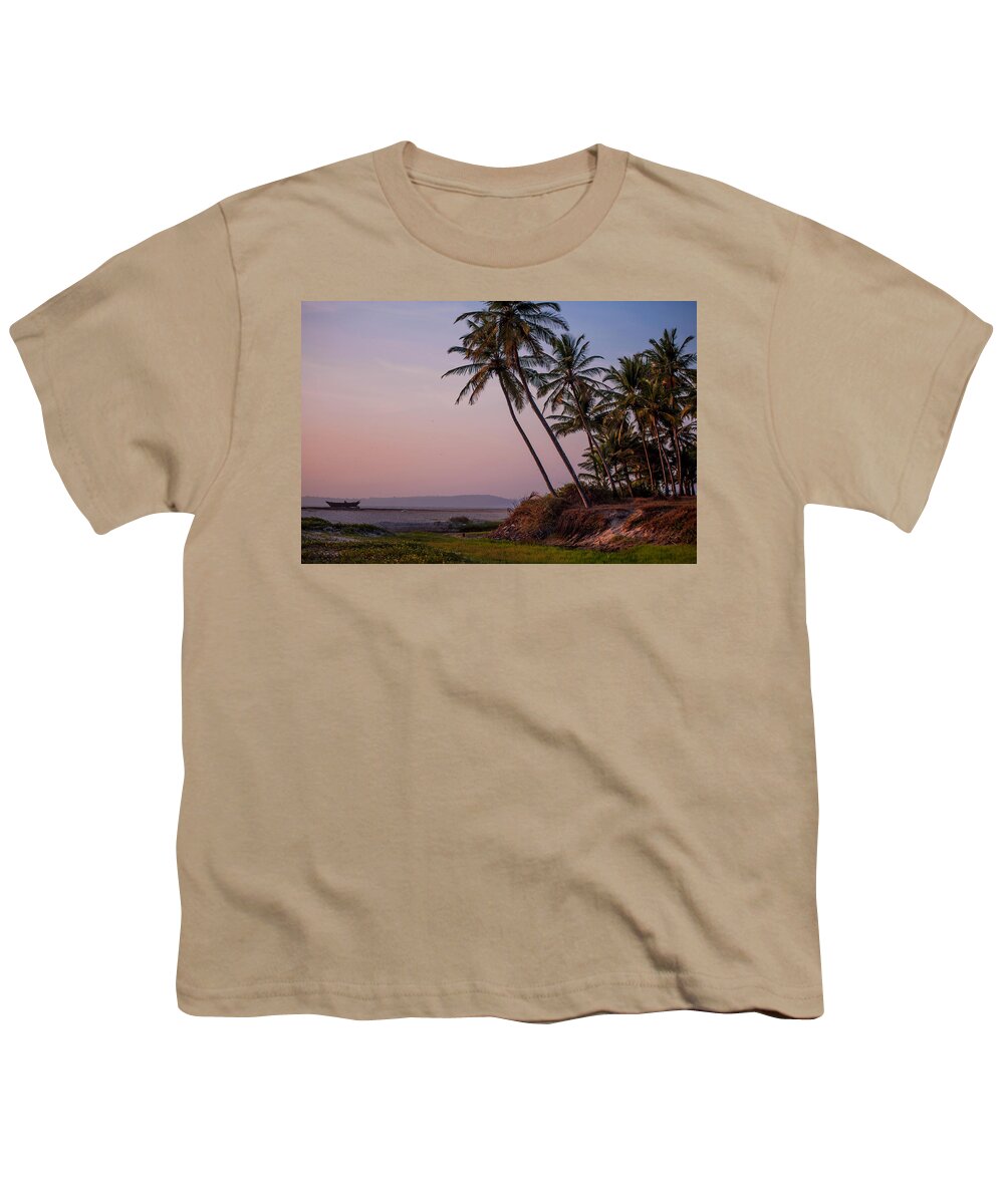 Jenny Rainbow Fine Art Photography Youth T-Shirt featuring the photograph Sunset over the Goan Beach. India by Jenny Rainbow