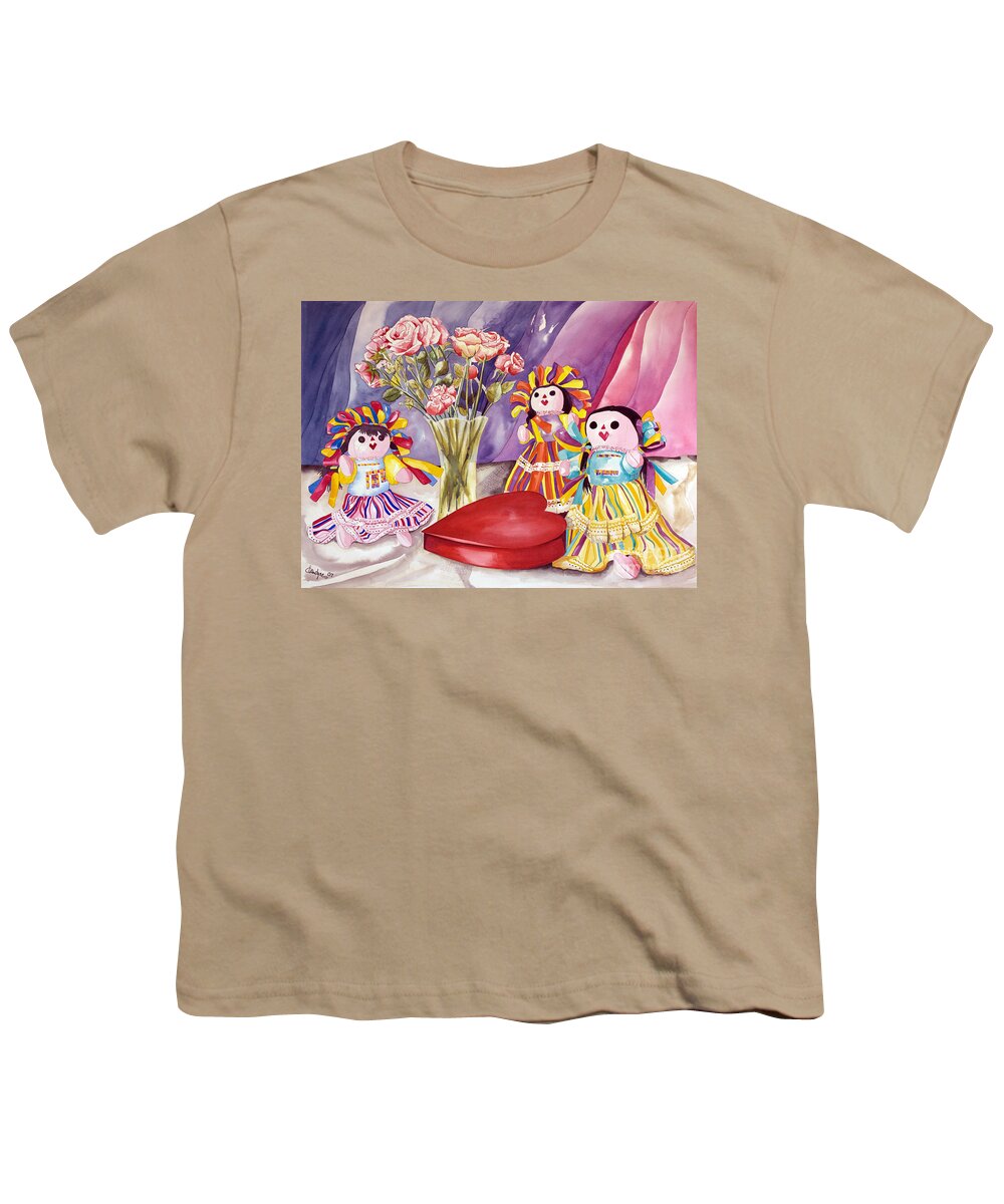 Girls Youth T-Shirt featuring the painting Sweets for the sweet by Kandyce Waltensperger