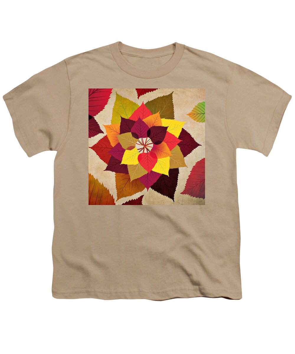 Fall Youth T-Shirt featuring the digital art The Artistry Of Fall by Angelina Tamez
