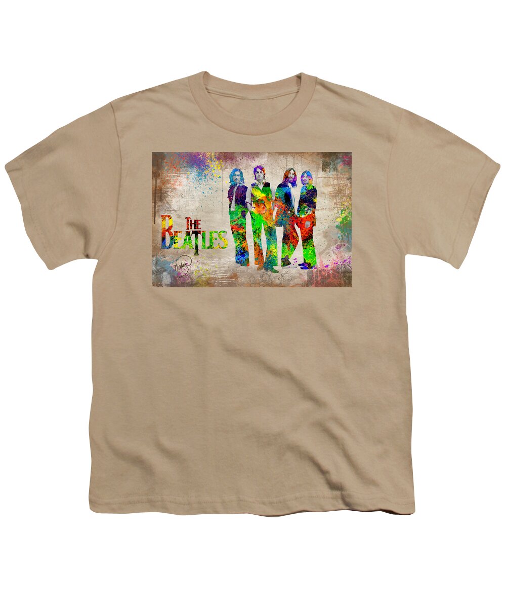 Beatles Revolution Youth T-Shirt featuring the digital art The Beatles by Patricia Lintner