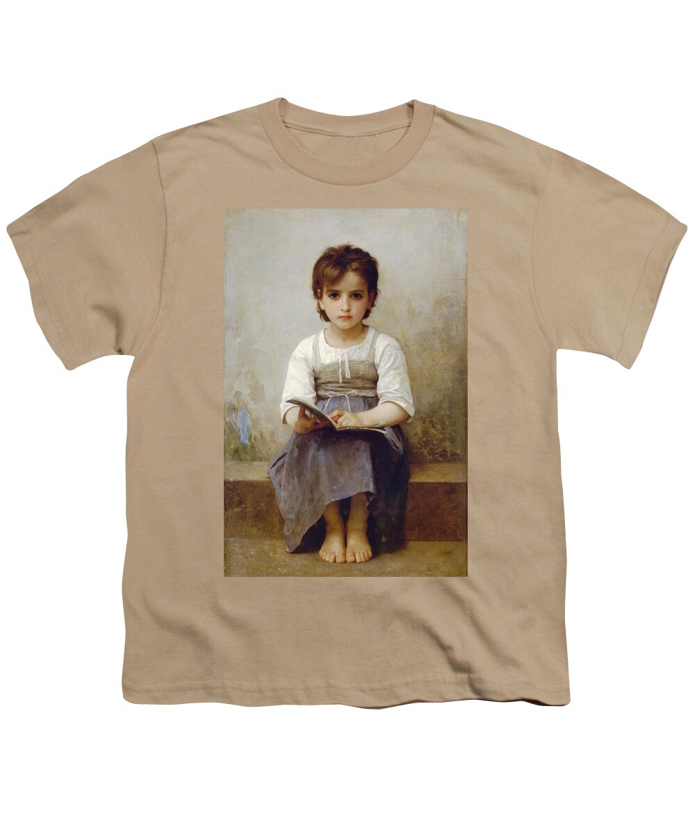 The Difficult Lesson Youth T-Shirt featuring the digital art The Difficult Lesson by William Bouguereau