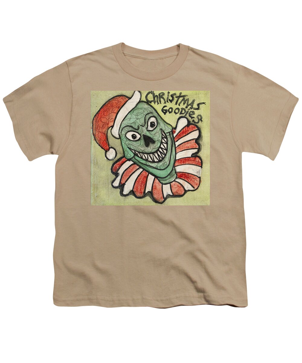 Grinch Youth T-Shirt featuring the painting The Grinch as Tillie by Patricia Arroyo