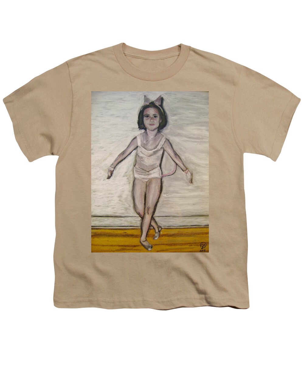 Child Youth T-Shirt featuring the pastel Three Blind Mice by Therese Legere