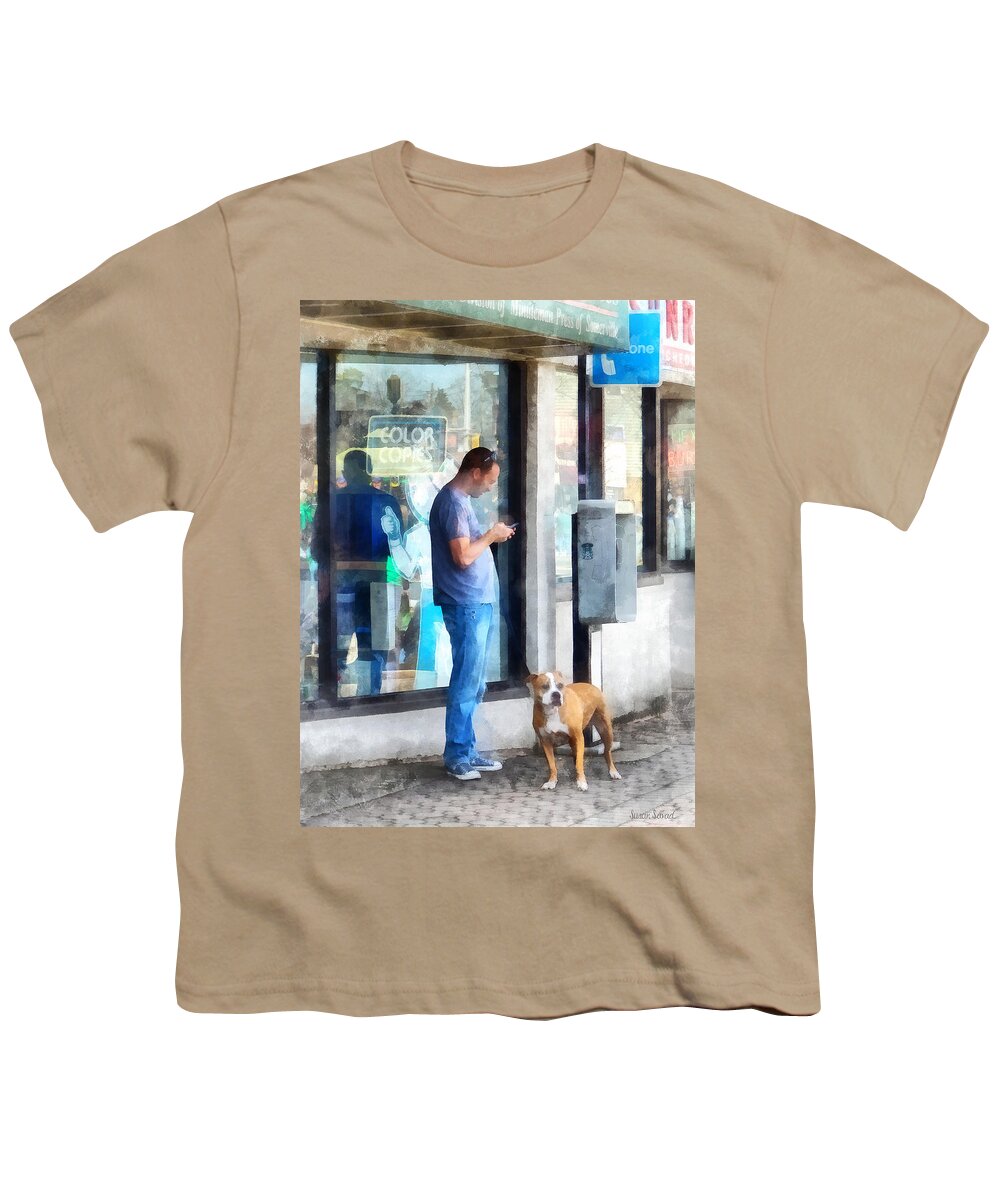 Man Men Youth T-Shirt featuring the photograph Towns - Pay Phone by Susan Savad