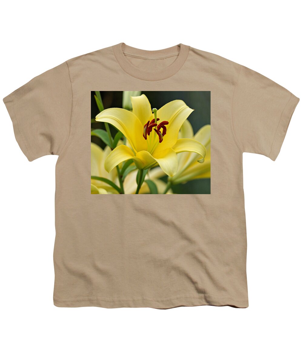 Yellow Lily Youth T-Shirt featuring the photograph Trebbiano Lily by Sandy Keeton