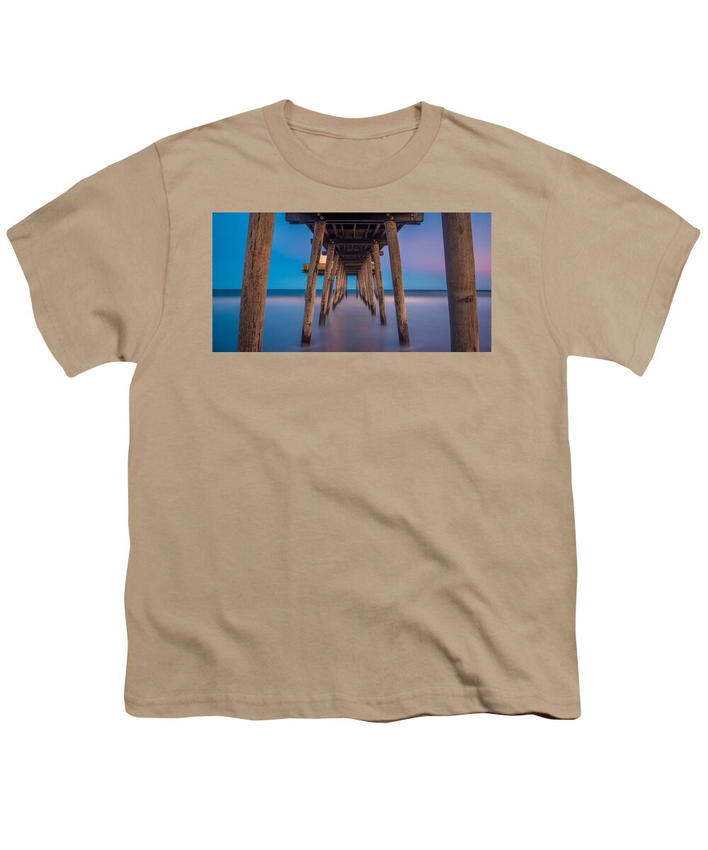 Pier Youth T-Shirt featuring the photograph Under the Pier - Wide Version by Mark Rogers