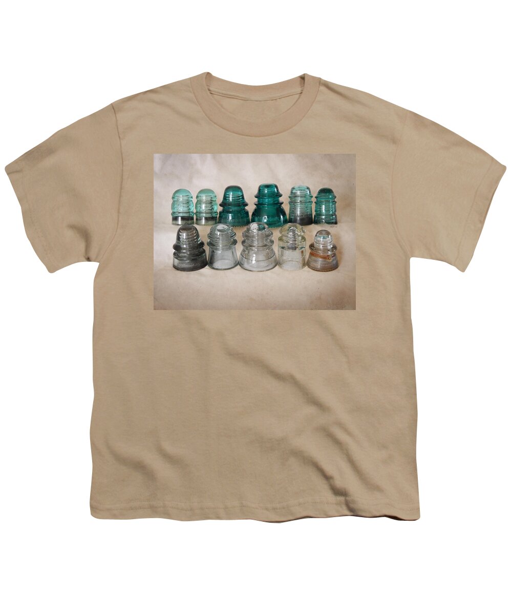 Vintage Glass Youth T-Shirt featuring the photograph Vintage Glass Insulators by Phil Perkins