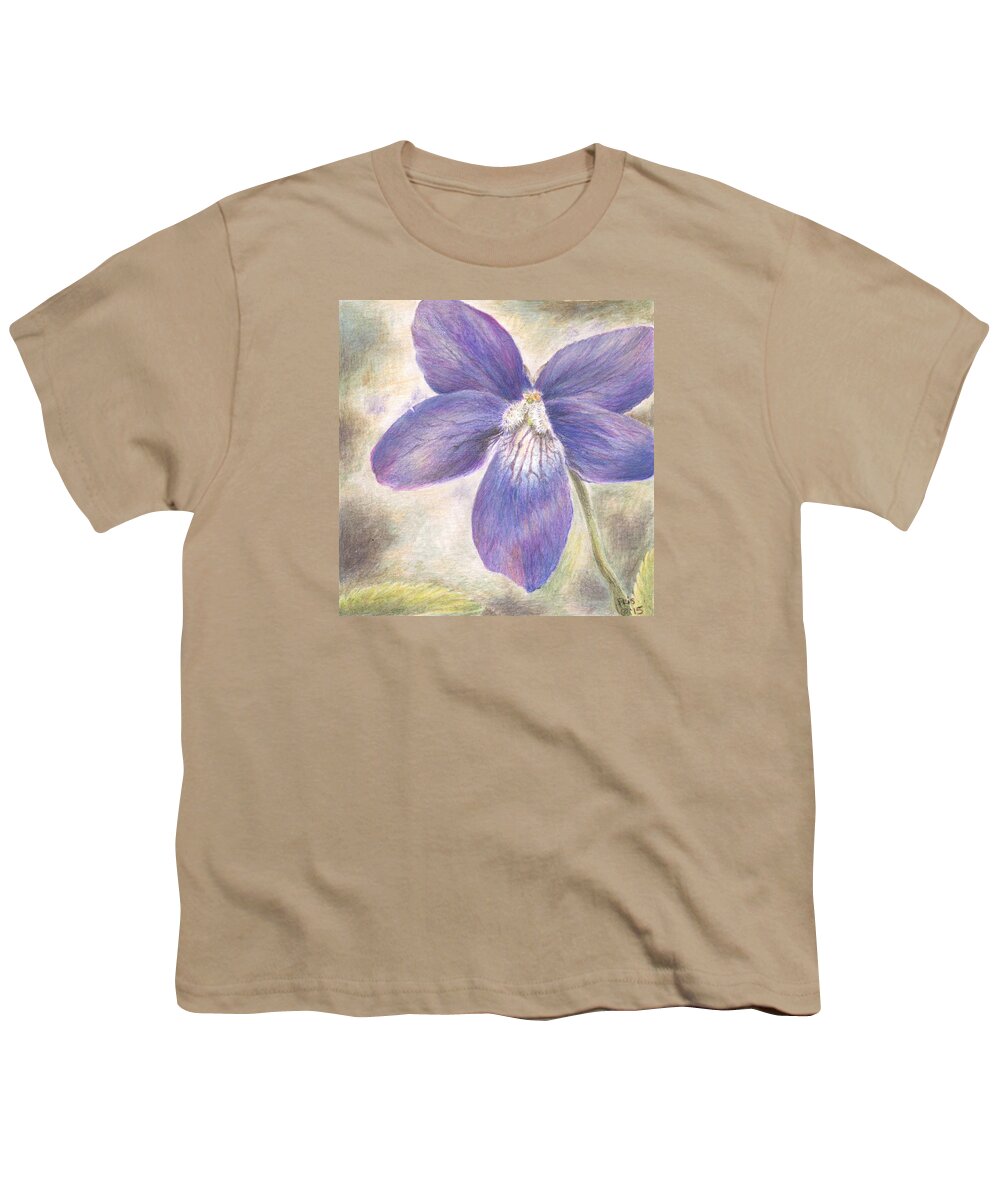 Flower Youth T-Shirt featuring the painting Violet by Pris Hardy