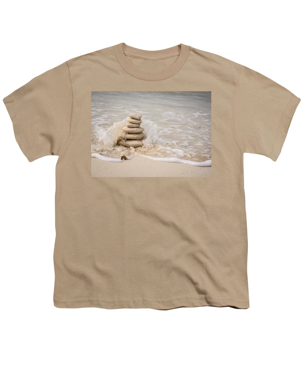 Stone Stack Youth T-Shirt featuring the photograph Zen Stones by Mark Rogers