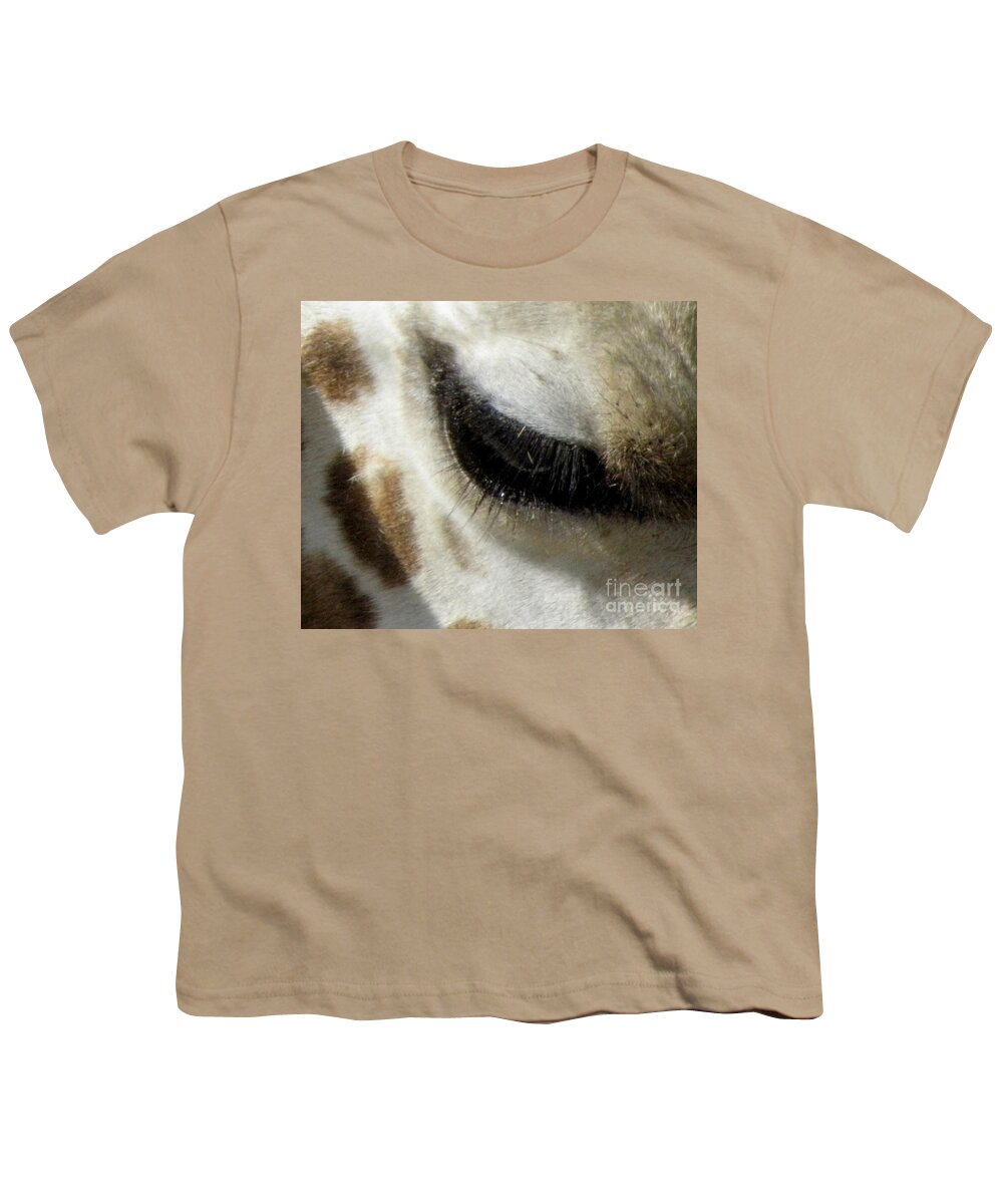 Giraffe Youth T-Shirt featuring the photograph Giraffe Eye #1 by Kim Galluzzo