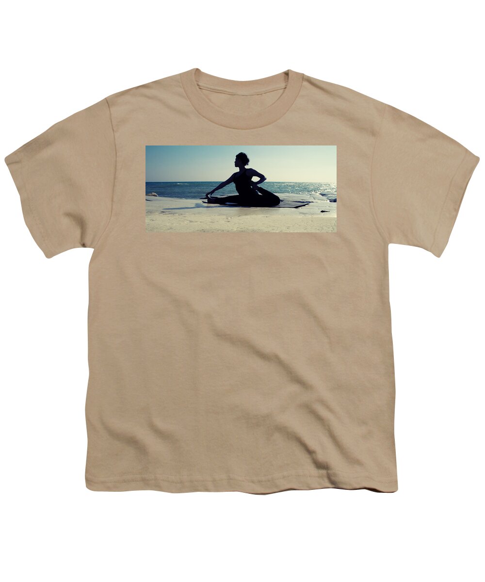 Beach Youth T-Shirt featuring the photograph Yoga by Stelios Kleanthous