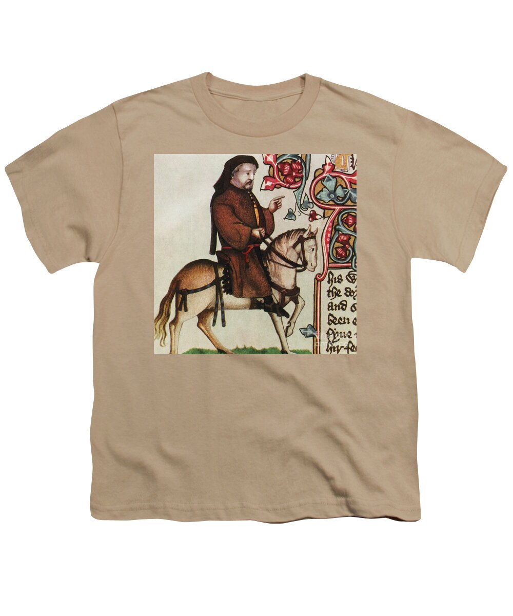 History Youth T-Shirt featuring the photograph Geoffrey Chaucer, Father Of English #12 by Photo Researchers