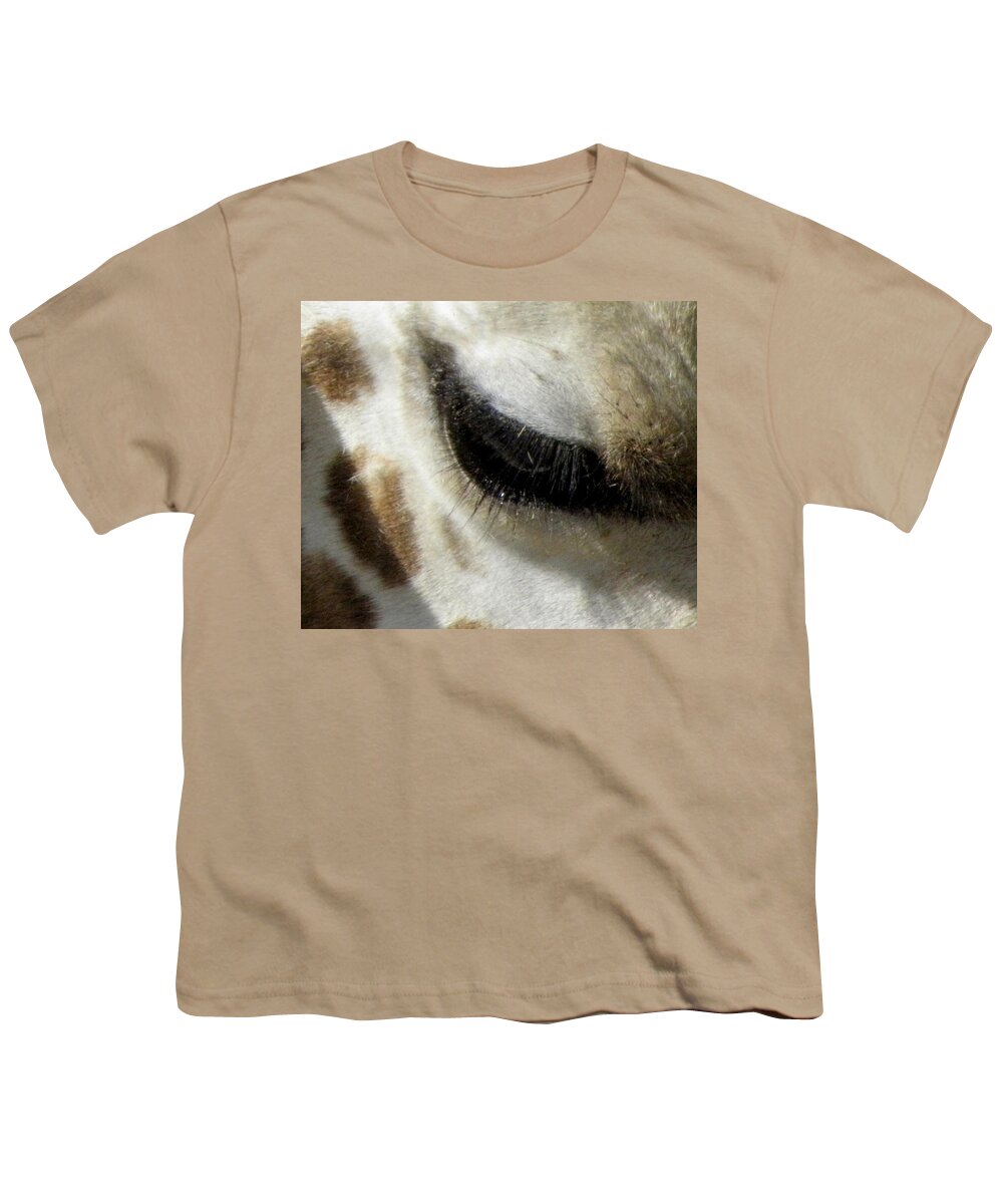 Giraffe Youth T-Shirt featuring the photograph Gentle Eye by Kim Galluzzo