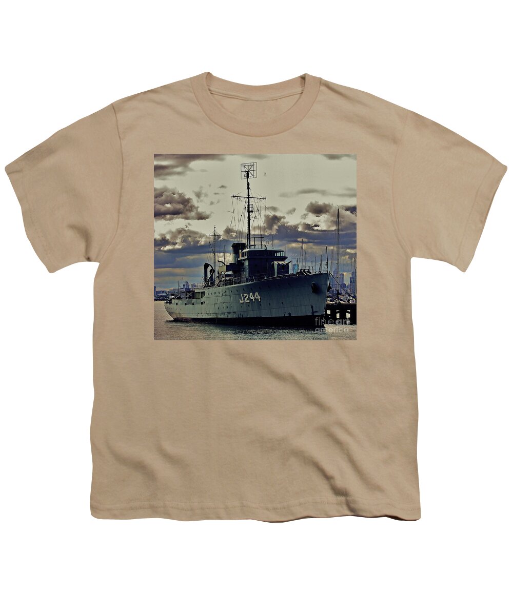 Australia Youth T-Shirt featuring the photograph HMAS Castlemaine 1 by Blair Stuart
