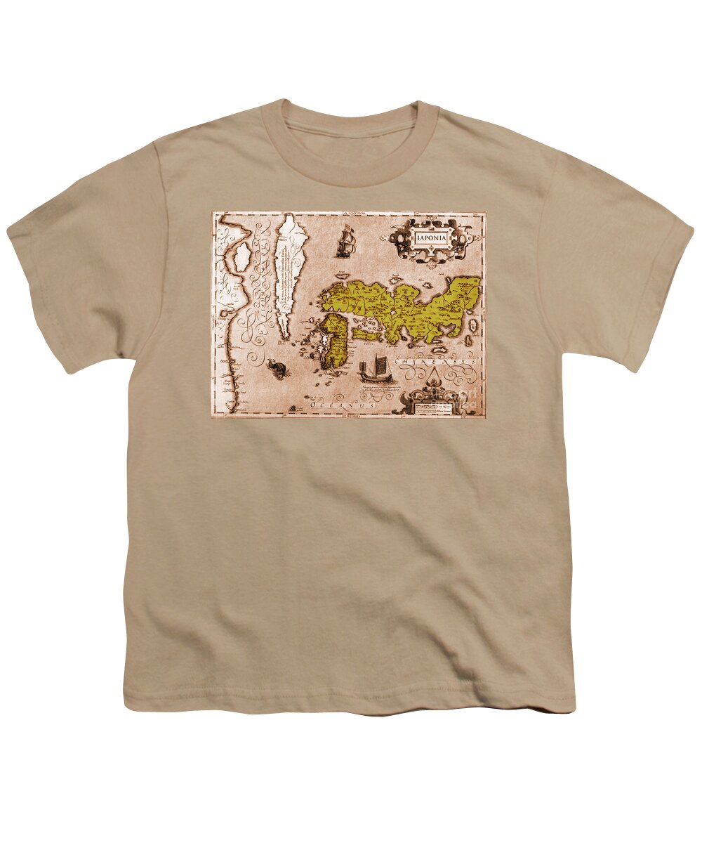Japan Youth T-Shirt featuring the photograph Japan, Mercator Hondius Atlas, 1606 by Photo Researchers