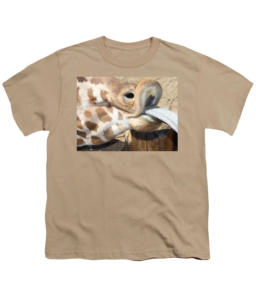 Giraffe Youth T-Shirt featuring the photograph Pucker Up by Kim Galluzzo Wozniak