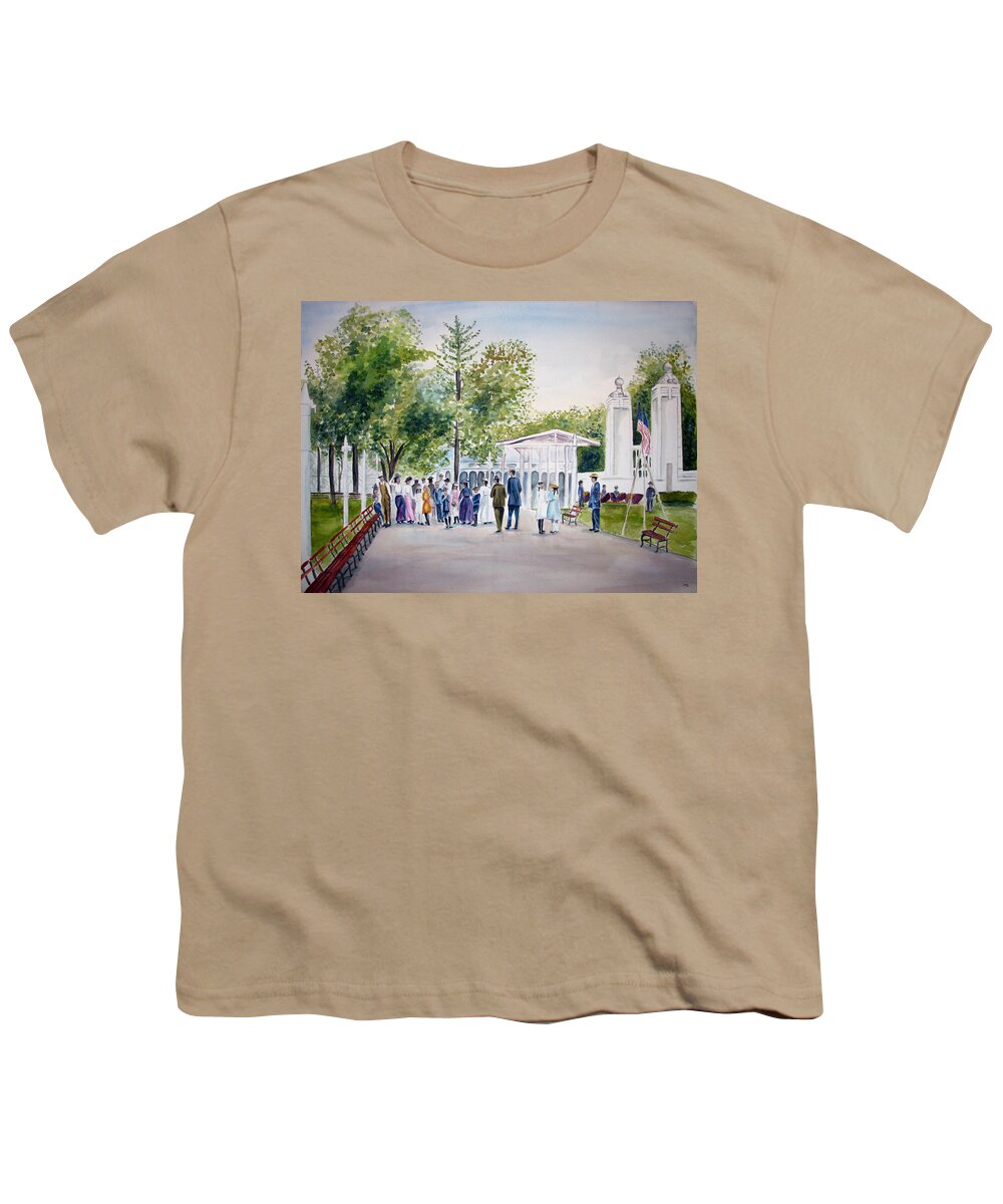 White City Youth T-Shirt featuring the painting White City by Clara Sue Beym
