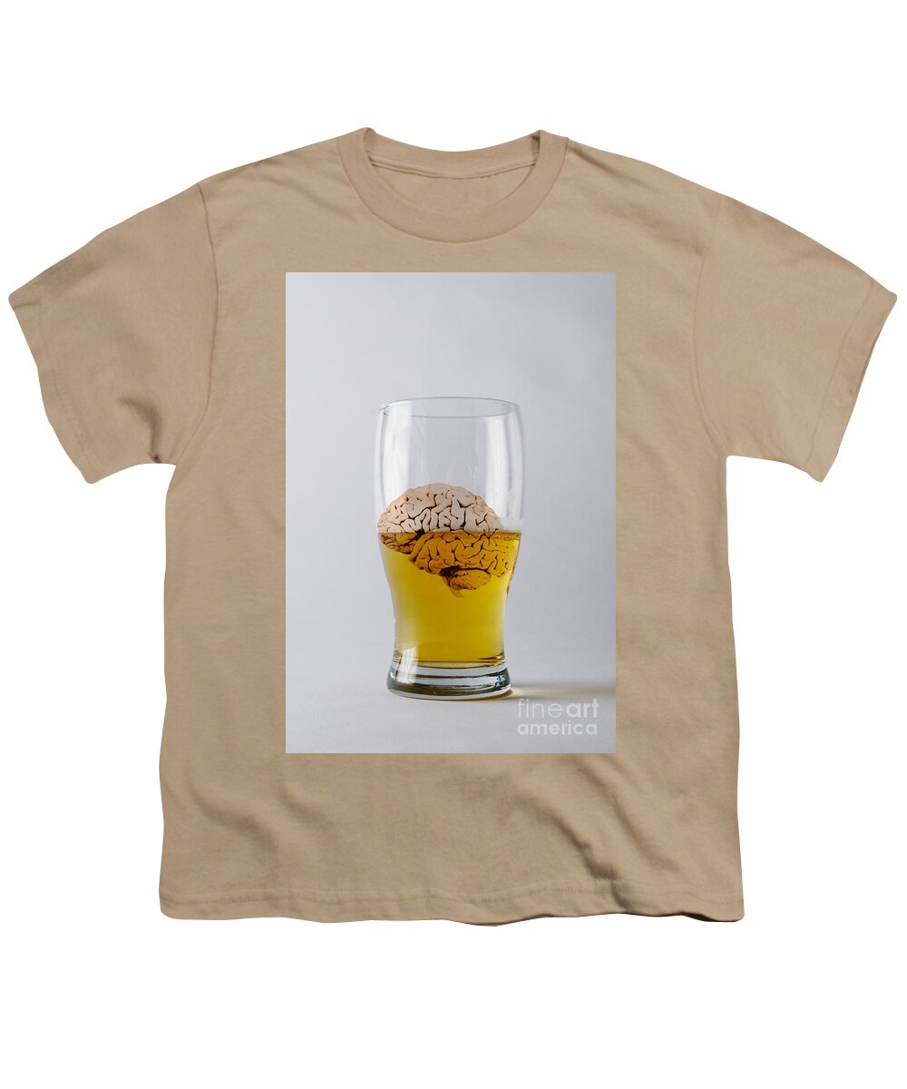 Beer Youth T-Shirt featuring the photograph Brain And Alcohol, Conceptual #1 by Mary Martin