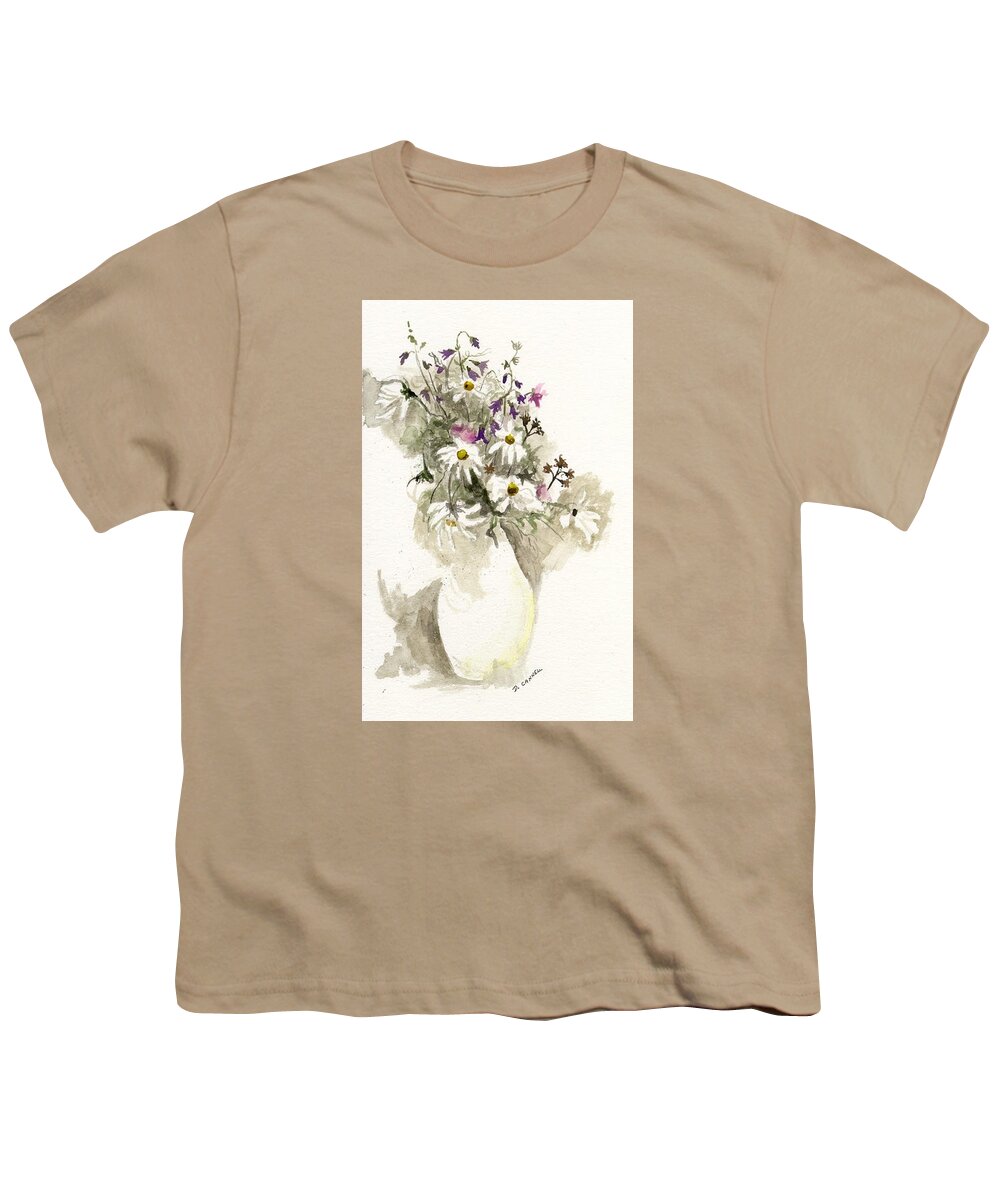Vase Youth T-Shirt featuring the painting Flower study ten #1 by Darren Cannell