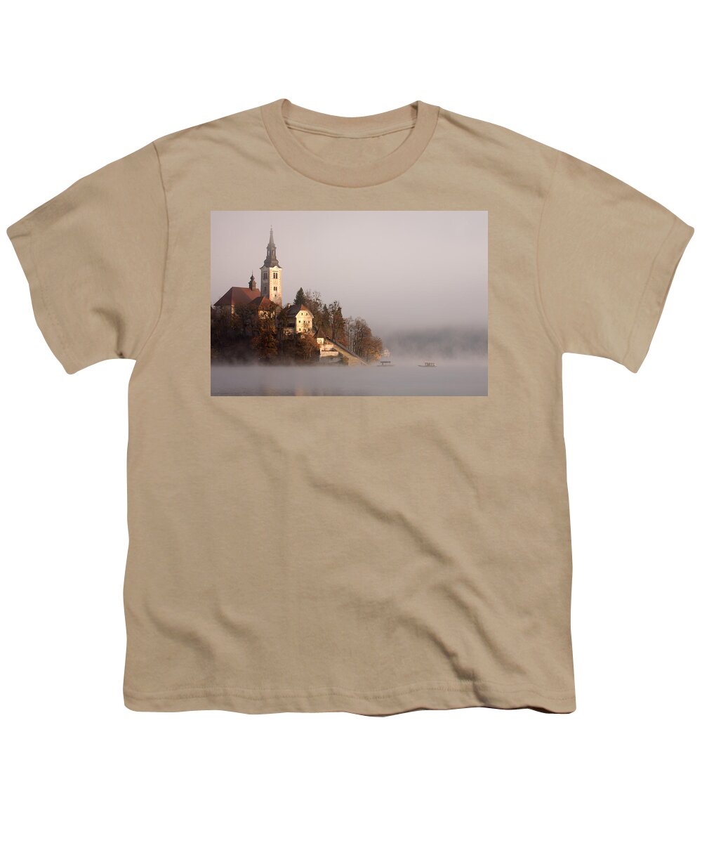 Bled Youth T-Shirt featuring the photograph Misty Lake Bled #11 by Ian Middleton