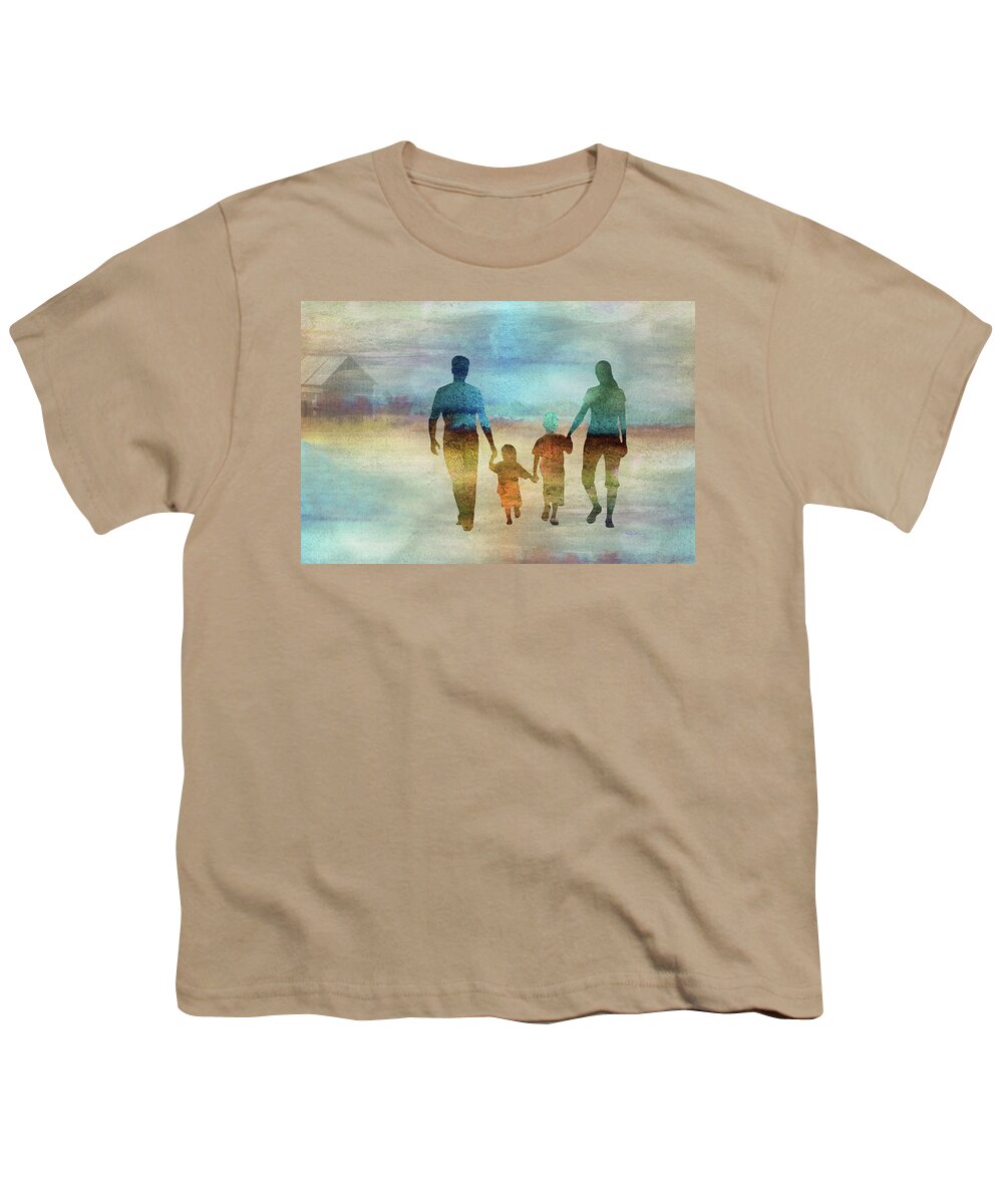 Family Youth T-Shirt featuring the digital art 11007 Family by Pamela Williams