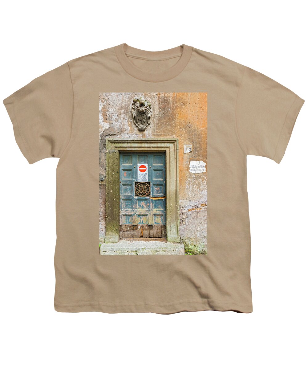 Door Youth T-Shirt featuring the photograph Entrance door in Rome, Italy #9 by Marek Poplawski