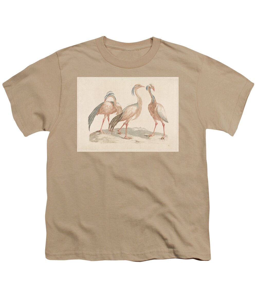 Three Cranes Youth T-Shirt featuring the painting Anonymous #5 by MotionAge Designs