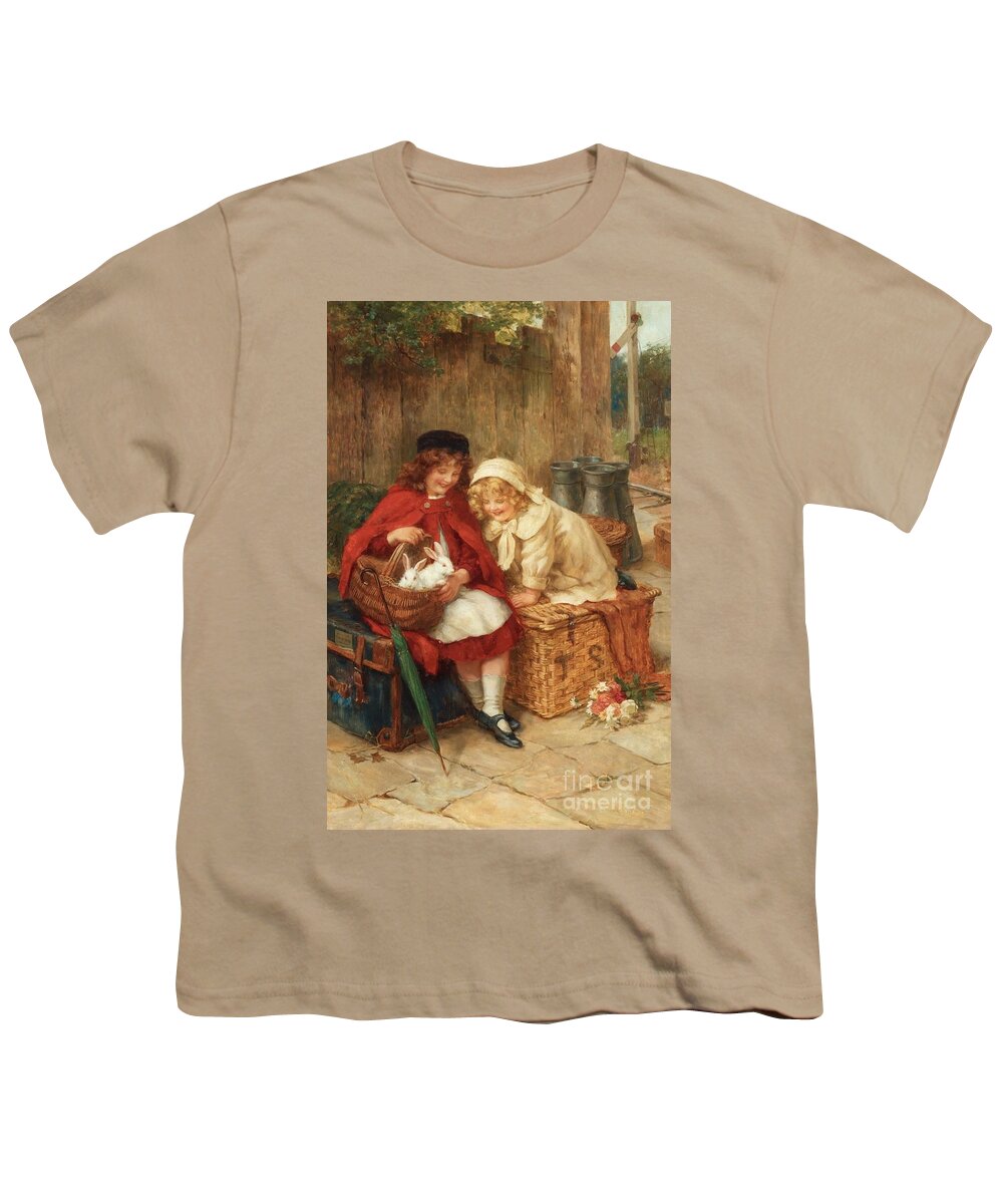 George Sheridan Knowles - A Peek In The Basket Youth T-Shirt featuring the painting A Peek in the Basket by MotionAge Designs