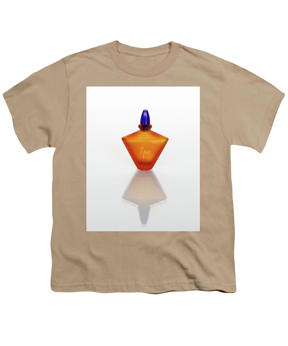 Advertising Youth T-Shirt featuring the photograph Amber Perfume Bottle by David and Carol Kelly