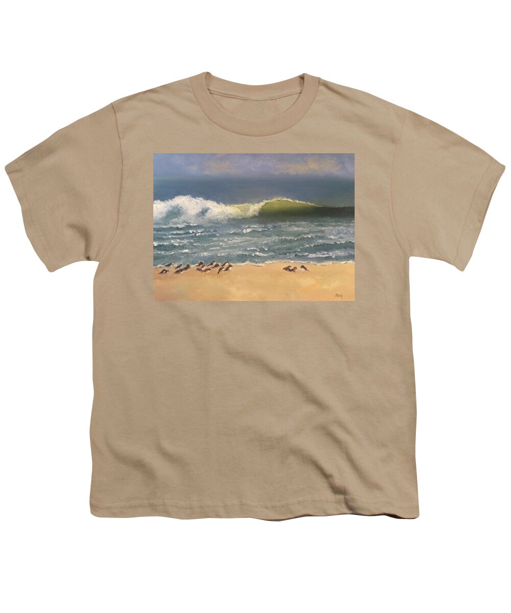 Ocean Youth T-Shirt featuring the painting Beachcombers by Marg Wolf