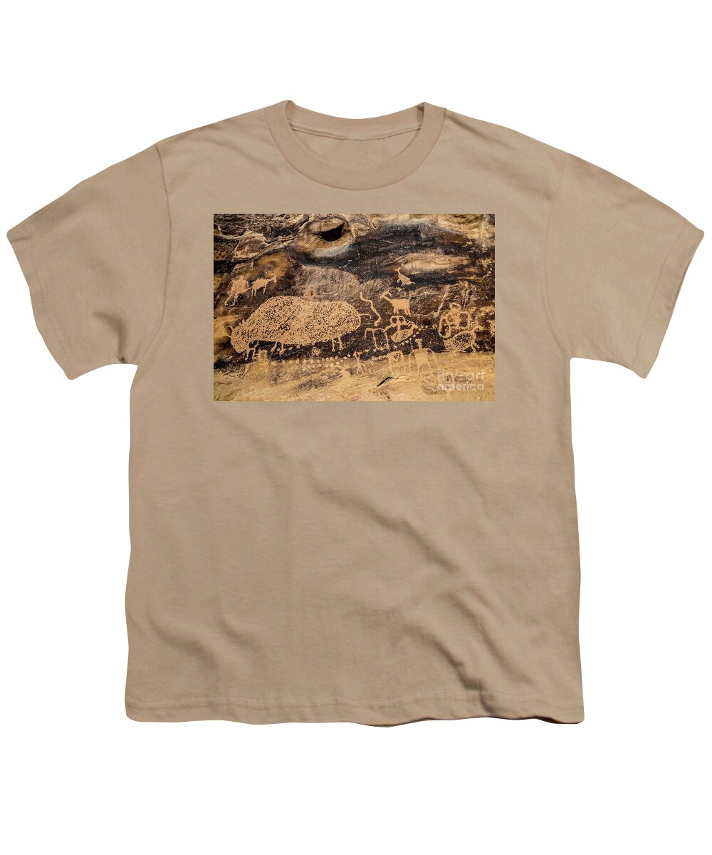 Buffalo Youth T-Shirt featuring the photograph Big Buffalo Panel - Nine Mile Canyon by Gary Whitton