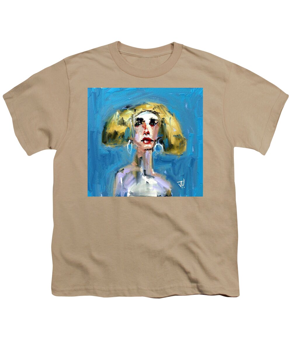 Portrait Youth T-Shirt featuring the digital art Blondie by Jim Vance
