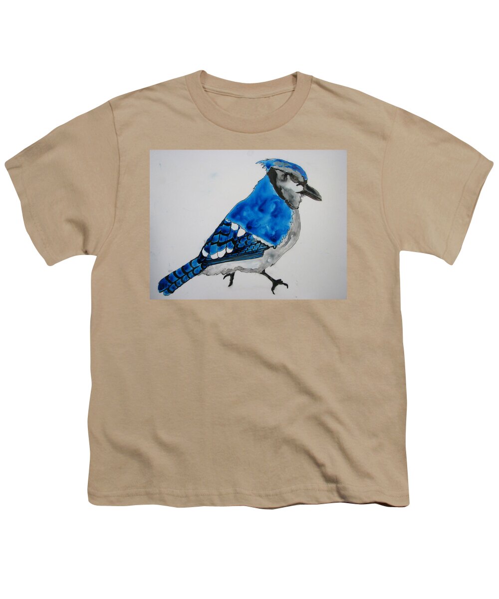 Wild Bird Youth T-Shirt featuring the painting Blue Wonders by Patricia Arroyo