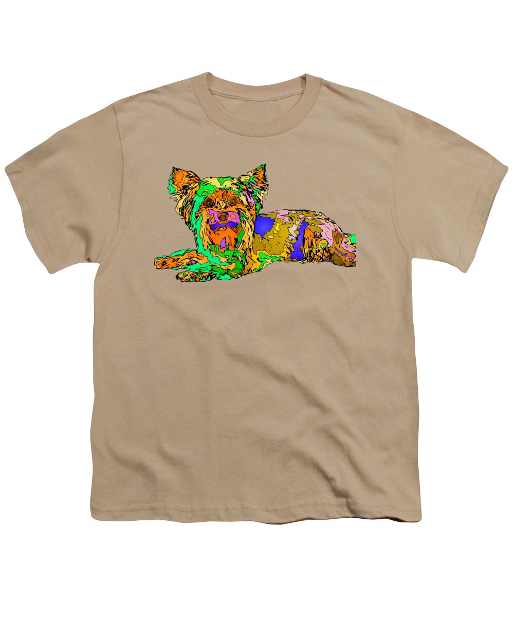 Dog Youth T-Shirt featuring the digital art Buddy. Pet Series by Rafael Salazar