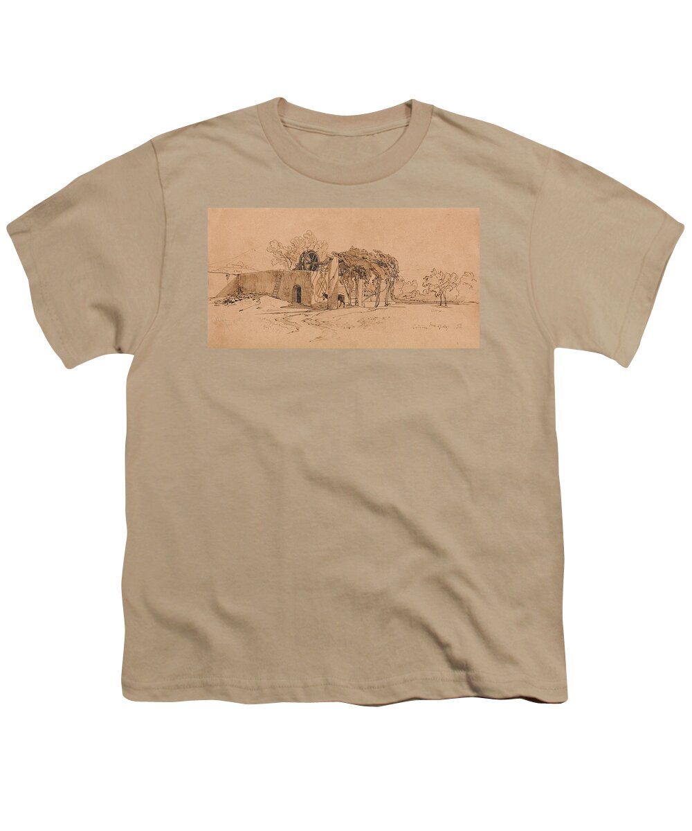 English Art Youth T-Shirt featuring the drawing Catania by Edward Lear