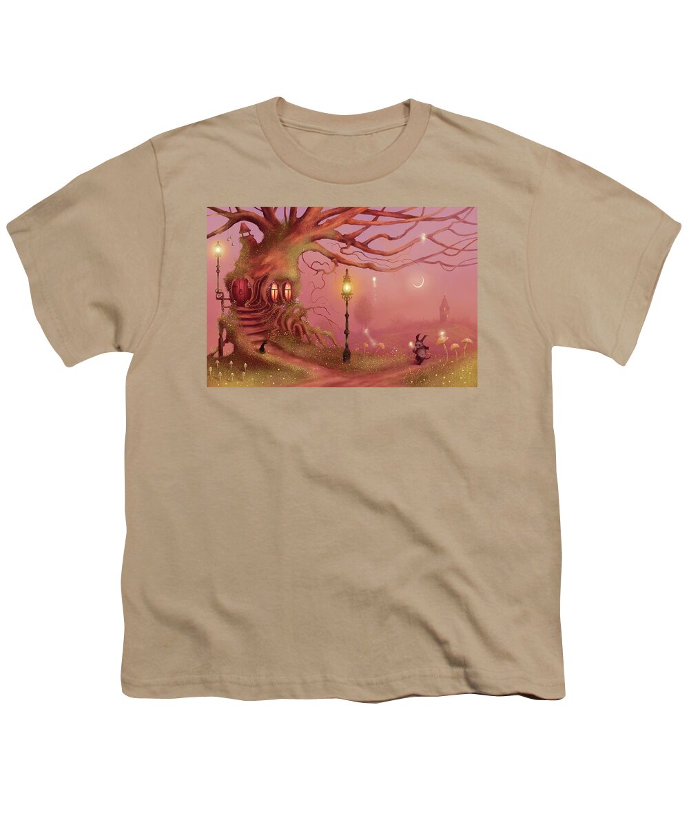 Fairy Youth T-Shirt featuring the painting Chasing Fairies by Joe Gilronan