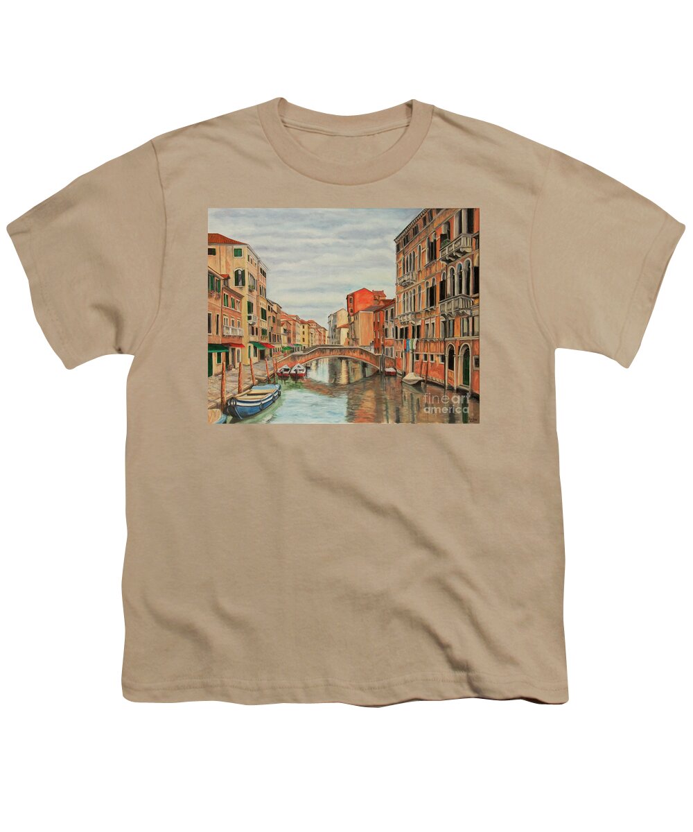 Venice Painting Youth T-Shirt featuring the painting Colorful Venice by Charlotte Blanchard